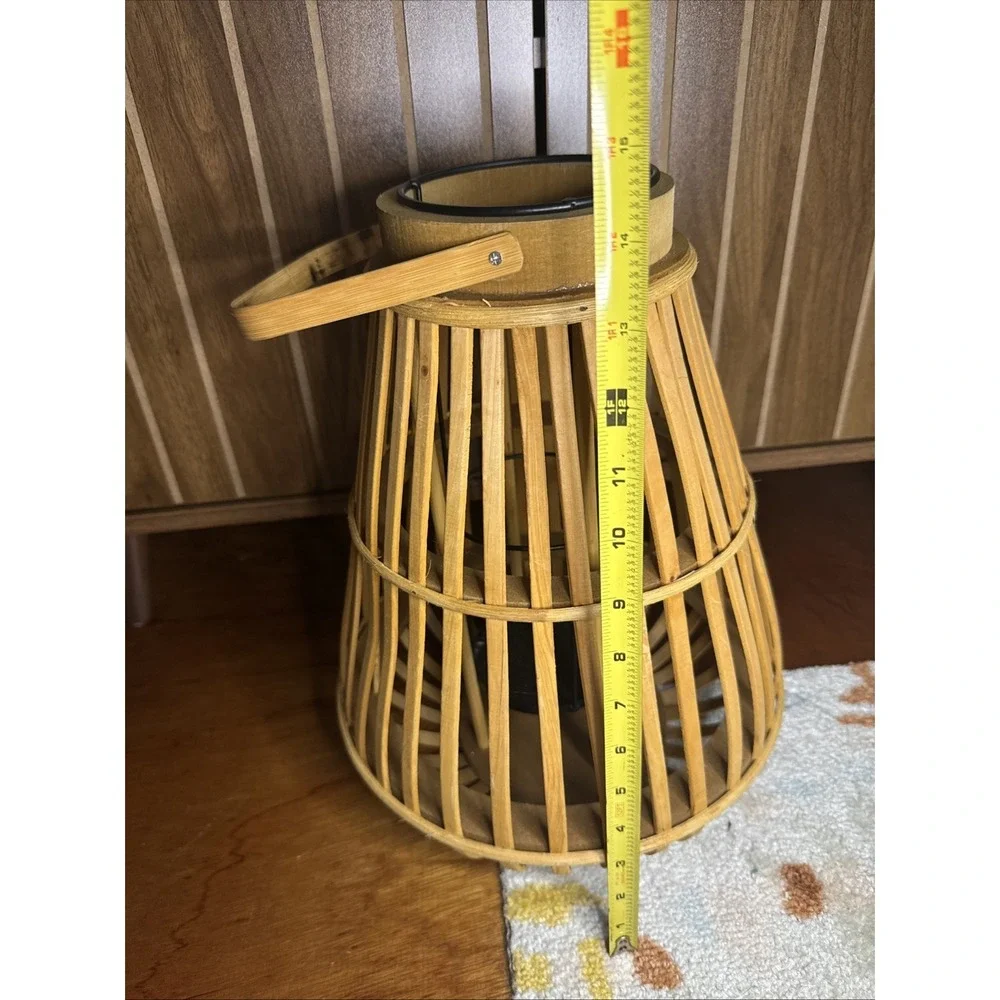 Gallery Light Small Wood Slat Lantern Candle Holder Handle 10018939 - Picture 3 of 3